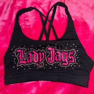Lady jags peachy pia Black and Pink Sports Bra